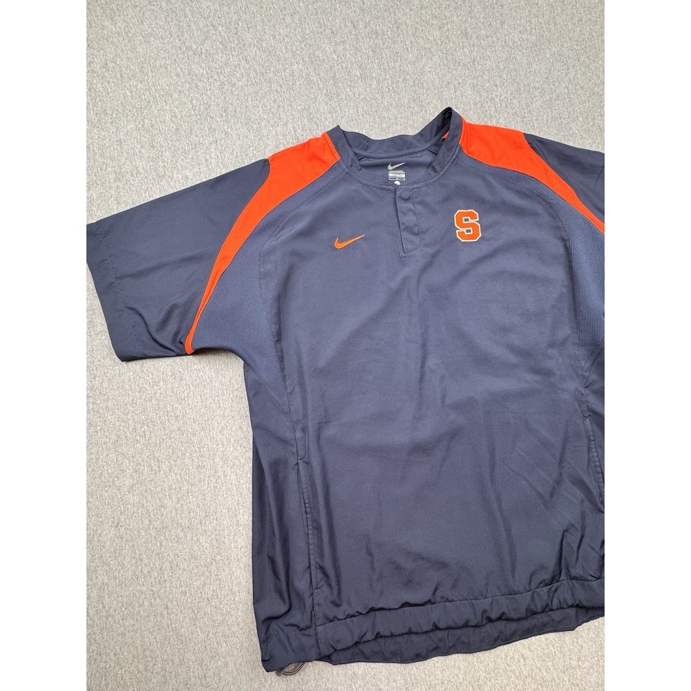Nike Syracuse Orangeman Pullover Men's Sz Large Short Sleeve 1/4‎ Button